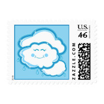 Mostly Cloudy postage by totallypainted Mostly Cloudy postage