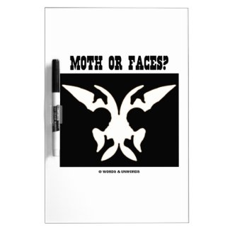 Moth Or Faces? (Optical Illusion Black White) Dry Erase Boards