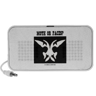 Moth Or Faces? (Optical Illusion Black White) Mp3 Speakers