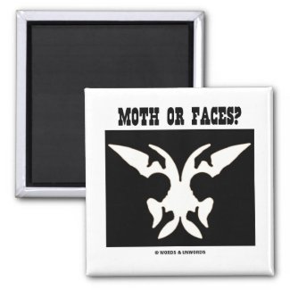 Moth Or Faces? (Optical Illusion) Magnet