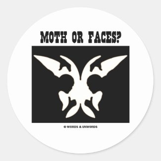 Moth Or Faces? (Optical Illusion) Stickers