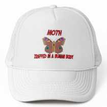 Moth trapped in a human body hats