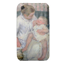 Mother about to Wash her Sleepy Child, 1880 (oil o Case-Mate iPhone 3 Cases