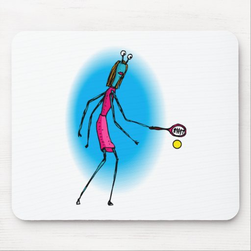 Mother Alien Playing Tennis Mouse Pad