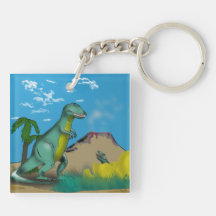 Mother and Baby Dinosaur Acrylic Keychains