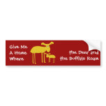 Mother and Baby Golden Deer Cartoon Bumper Stickers