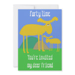 Mother and Baby Golden Deer Cartoon Invite