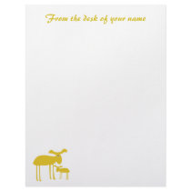 Mother and Baby Golden Deer Cartoon Letterhead