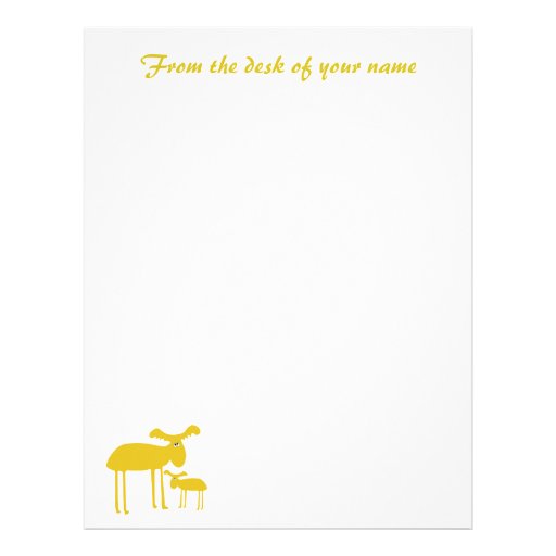 Mother and Baby Golden Deer Cartoon Letterhead