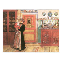 Mother and Baby in the Kitchen Post Card