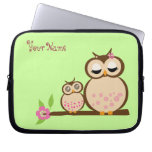 Mother and Baby Owl Laptop Sleeve
