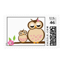 Mother and Baby Owl Stamps