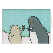 Mother and Baby Penguin Chritmas Gift cards