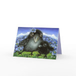 Mother and baby raven card