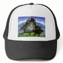 Mother and baby raven hats