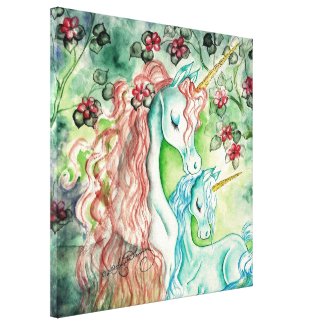 Mother and Baby Unicorn zazzle_wrappedcanvas