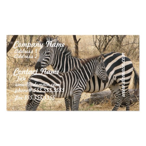 Mother and Baby Zebra Business Cards