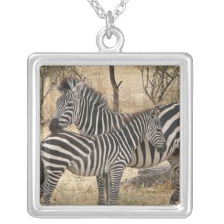 Mother and Baby Zebra Necklace