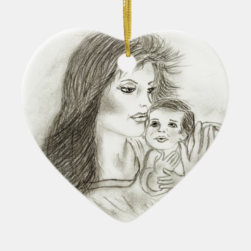 Mother and Child Christmas Ornaments