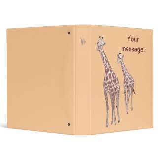 Mother and child giraffes drawing custom Binders