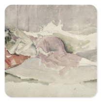 Mother and Child on a Couch Square Stickers