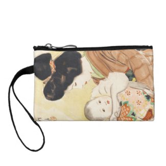 Mother and Child Shinsui Ito japanese portrait art Change Purse