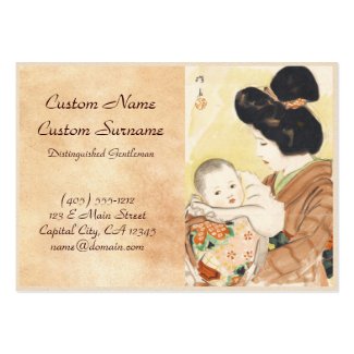Mother and Child Shinsui Ito japanese portrait art Business Card Template