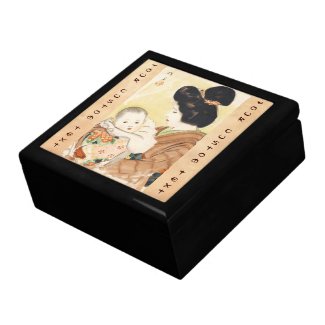 Mother and Child Shinsui Ito japanese portrait art Trinket Boxes