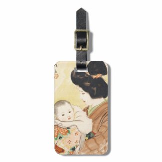 Mother and Child Shinsui Ito japanese portrait art Travel Bag Tag