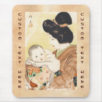 Mother and Child Shinsui Ito japanese portrait art Mousepad