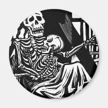 "Mother and Child Skeletons" by Leopoldo Mendez Fridge Magnet