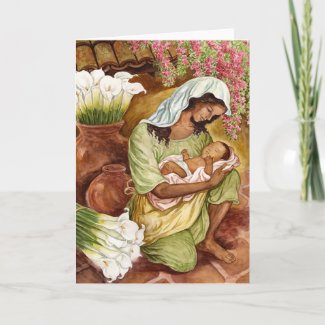 Mother And Child With Calla Lilies card