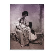 Mother and children portrait post cards