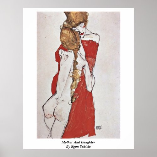 Mother And Daughter By Egon Schiele Print