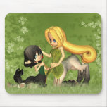 Mother And Daughter Centaur In The Grass Mouse Pads