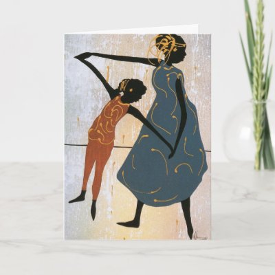 Mother and Daughter dancing birthday Card by Heritageco