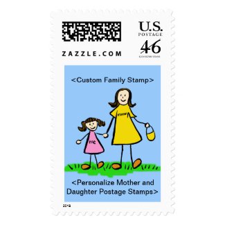 Mother and Daughter Family Custom Postage Stamp