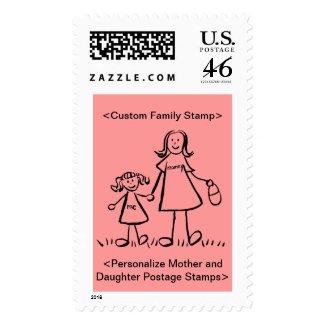 Mother and Daughter Family Custom Postage Stamp