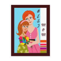 Mother and daughter postcards