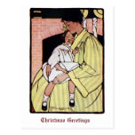 Mother and Daughter Vintage Christmas Postcards