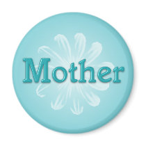 Mother Aqua Floral Magnet