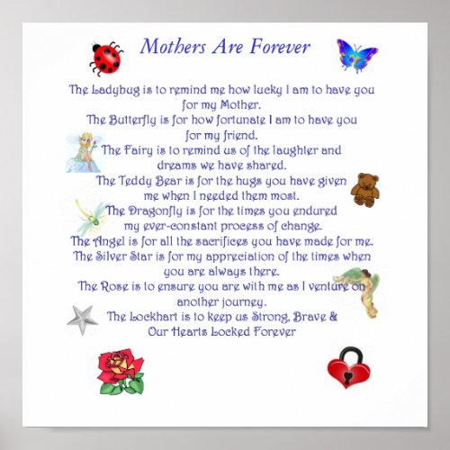 Mother Are Forever poem Poster