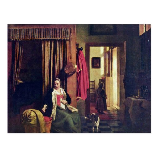 Mother At The Cradle By Pieter De Hooch Post Cards