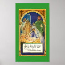 Mother & Baby In The Manger Poster