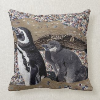 Mother & Baby Penguins American MoJo Pillow