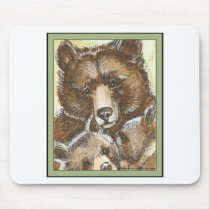 Mother Bear and Cubs mousepads