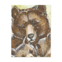 Mother Bear and Cubs postcards