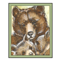 Mother Bear and Cubs posters