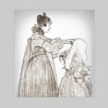 Mother Brushes Her Daughter's Hair notepads