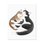 Mother Cat and Her Kitten Wrapped Canvas Stretched Canvas Print